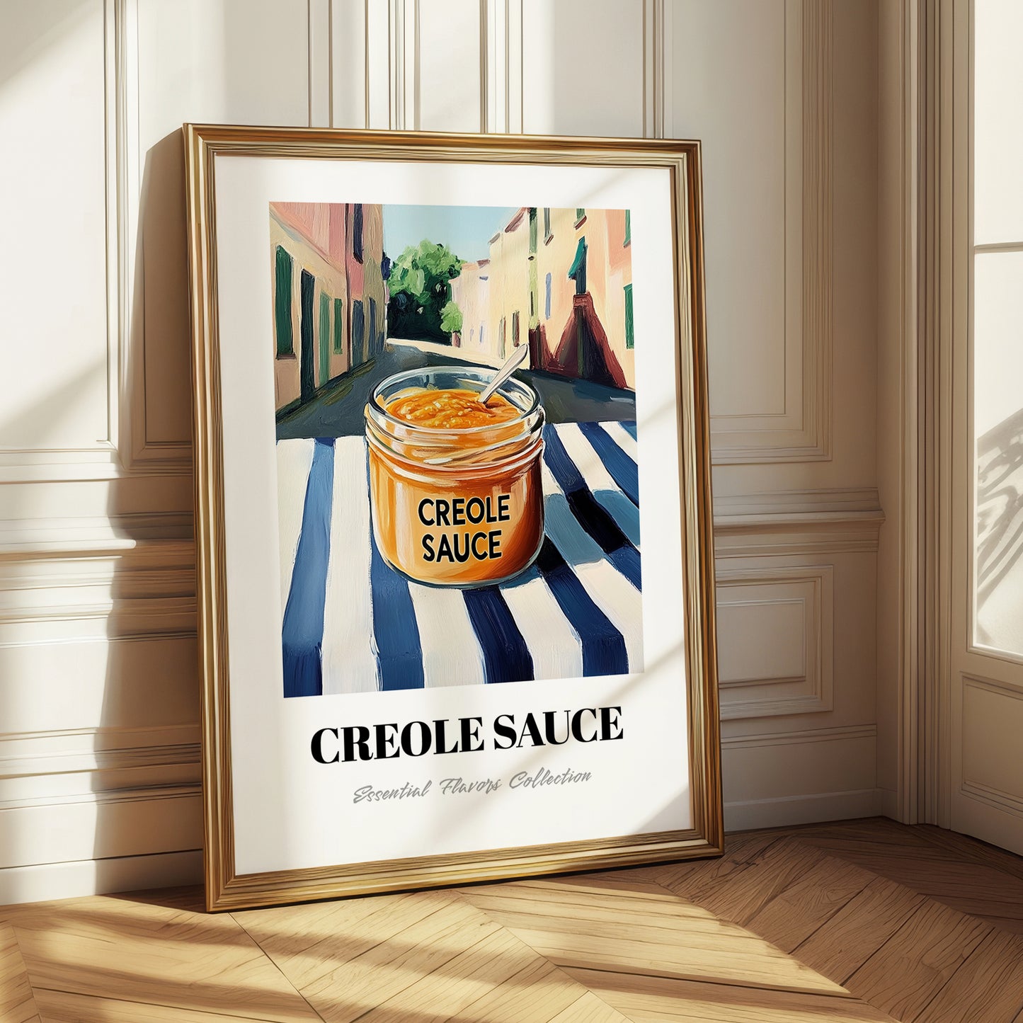 Creole Sauce – Italian Outdoor Café Scene, Food Shelf Illustration