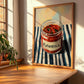 Putanesca Sauce – on Striped Tablecloth, Kitchen Storage Wall Print, clean layout with no caption