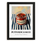 Putanesca Sauce – on Striped Tablecloth, Kitchen Storage Wall Print, in sleek black frame