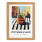 Putanesca Sauce – Italian Outdoor Café Scene, Food Shelf Wall Decor, set in oak frame