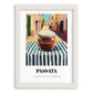 Passata – Italian Street Café Scene, Ingredients Corner Poster, placed in minimal white frame