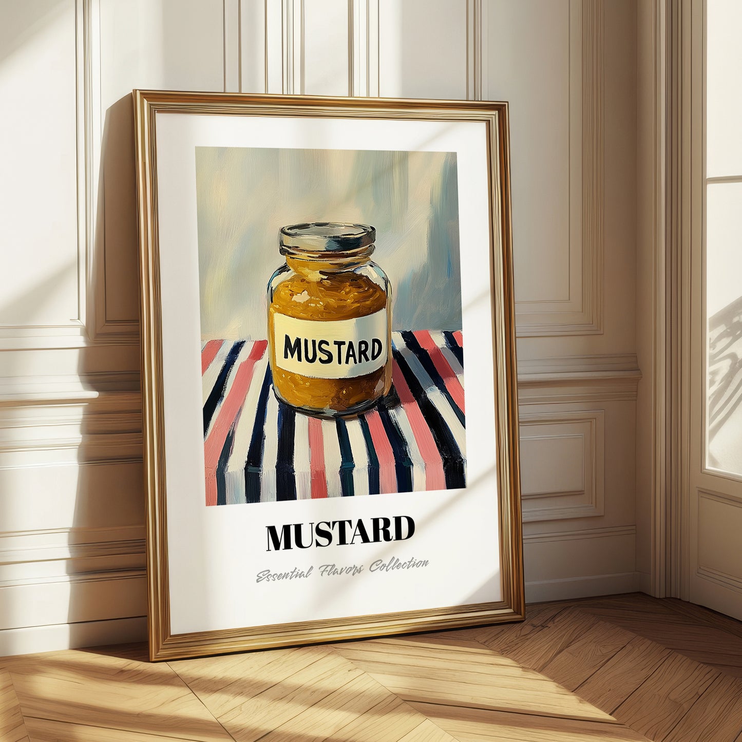 Mustard – on Striped Tablecloth, Bbq Wall Art