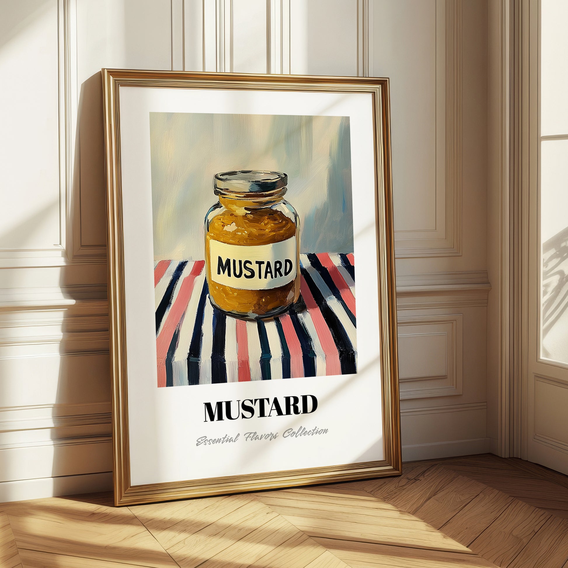 Mustard – on Striped Tablecloth, Bbq Wall Art