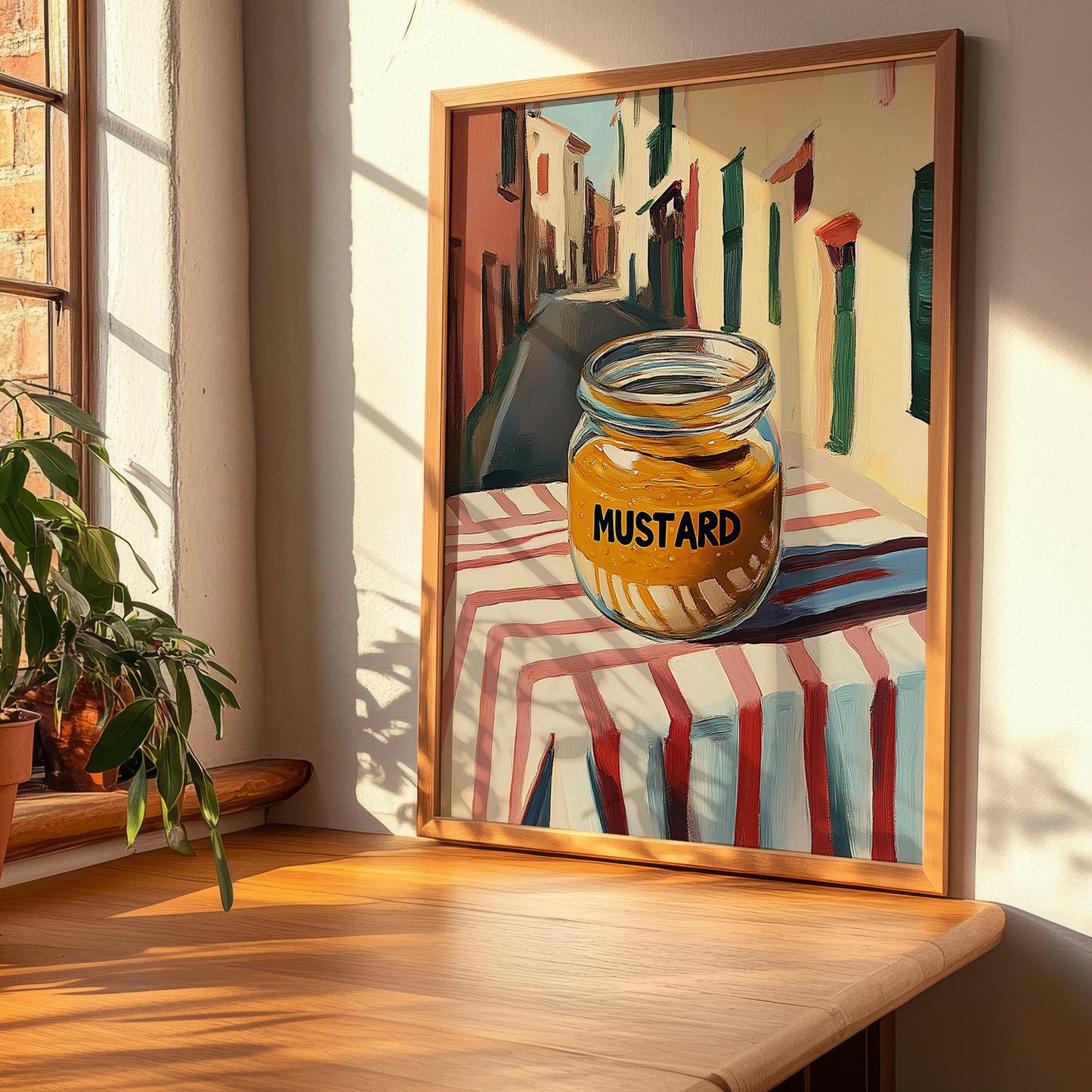 Mustard – Italian Street Café Scene, Pantry Wall Decor, clean layout with no caption