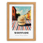 Mayonnaise – Italian Street Café Scene, Grocery Print, set in oak frame