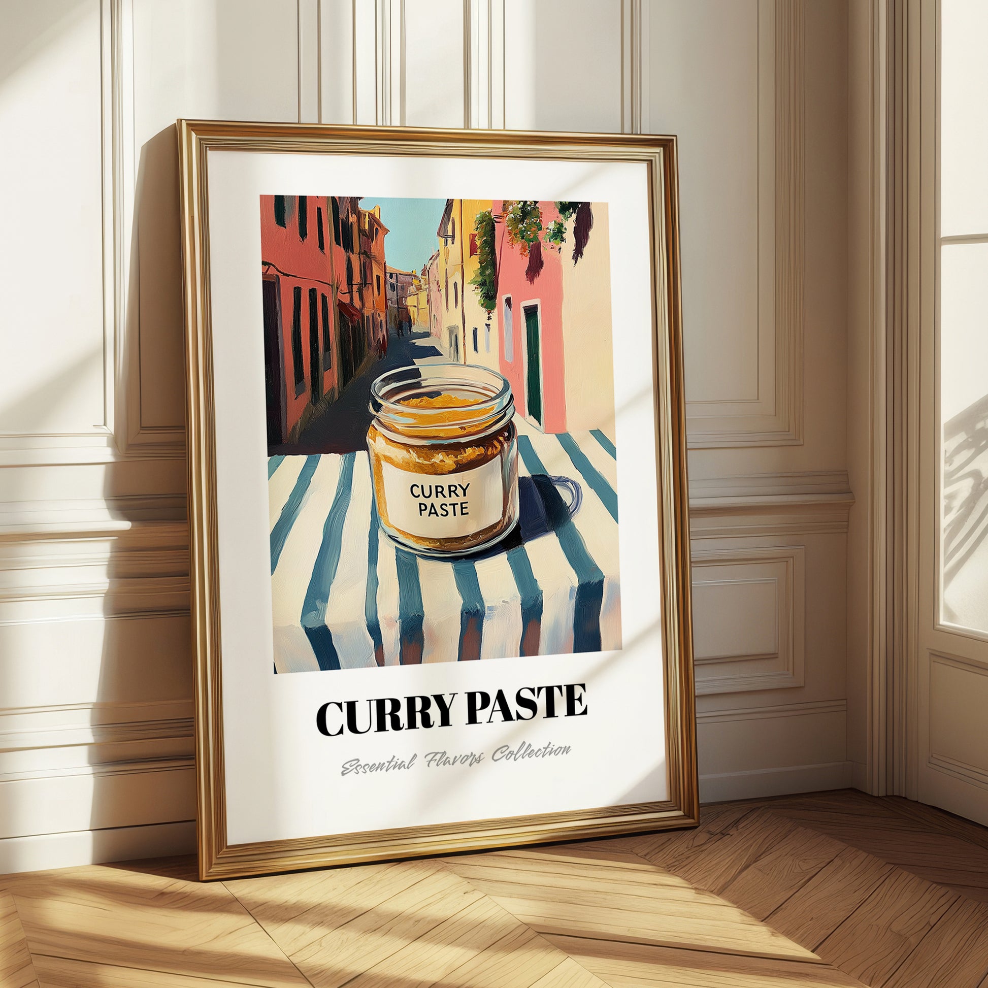 Curry Paste – Italian Urban Café Scene, Shelf Stock Art