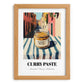 Curry Paste – Italian Urban Café Scene, Shelf Stock Art, set in oak frame