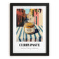 Curry Paste – Italian Urban Café Scene, Shelf Stock Art, in sleek black frame