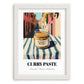 Curry Paste – Italian Urban Café Scene, Shelf Stock Art, placed in minimal white frame