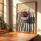 Gochujang – on Striped Tablecloth, Pantry Wall Art, clean layout with no caption