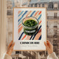Chimichurri – on Striped Tablecloth, Kitchen Storage Wall Poster, styled in a charming Paris street view
