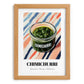 Chimichurri – on Striped Tablecloth, Kitchen Storage Wall Poster, set in oak frame