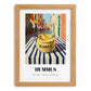 Hummus – Italian Street Café Scene, Pantry Poster, set in oak frame
