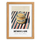 Remoulade – on Striped Tablecloth, Shelf Stock Painting, set in oak frame