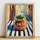 Salsa – Italian Outdoor Café Scene, Larder Still Life, no-text version framed in wood