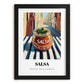 Salsa – Italian Outdoor Café Scene, Larder Still Life, in sleek black frame