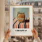 Chickpeas – on Striped Tablecloth, Pantry Illustration, styled in a charming Paris street view