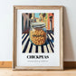 Chickpeas – Italian Outdoor Café Scene, Food Shelf Art, in wooden frame leaning on the floor