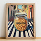 Chickpeas – Italian Outdoor Café Scene, Food Shelf Art, no-text version framed in wood