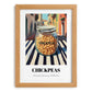 Chickpeas – Italian Outdoor Café Scene, Food Shelf Art, set in oak frame