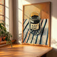 Black Beans – on Striped Tablecloth, Dry Goods Wall Art, clean layout with no caption