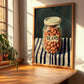 Beans – on Striped Tablecloth, Ingredients Corner Wall Decor, clean layout with no caption