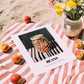 Beans – on Striped Tablecloth, Ingredients Corner Wall Decor, unframed on coastal sand