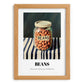 Beans – on Striped Tablecloth, Ingredients Corner Wall Decor, set in oak frame