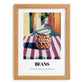 Beans – Italian Café on the Corner, Food Shelf Wall Illustration, set in oak frame
