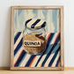 Quinoa – on Striped Tablecloth, Larder Still Life, no-text version framed in wood