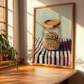 Barley – on Striped Tablecloth, Food Stash Still Life, clean layout with no caption