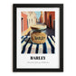Barley – Italian Outdoor Café Scene, Ingredients Corner Still Life, in sleek black frame