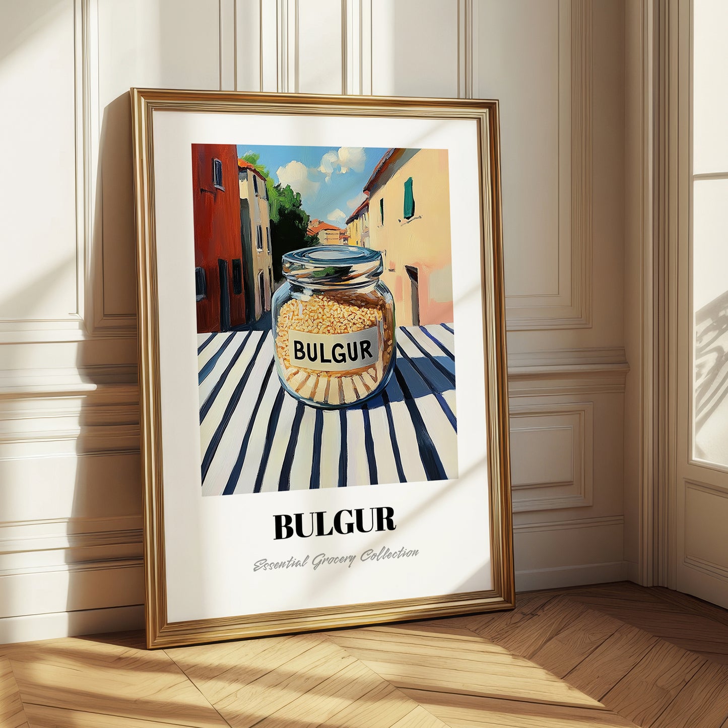 Bulgur – Italian Outdoor Café Scene, Dry Goods Illustration