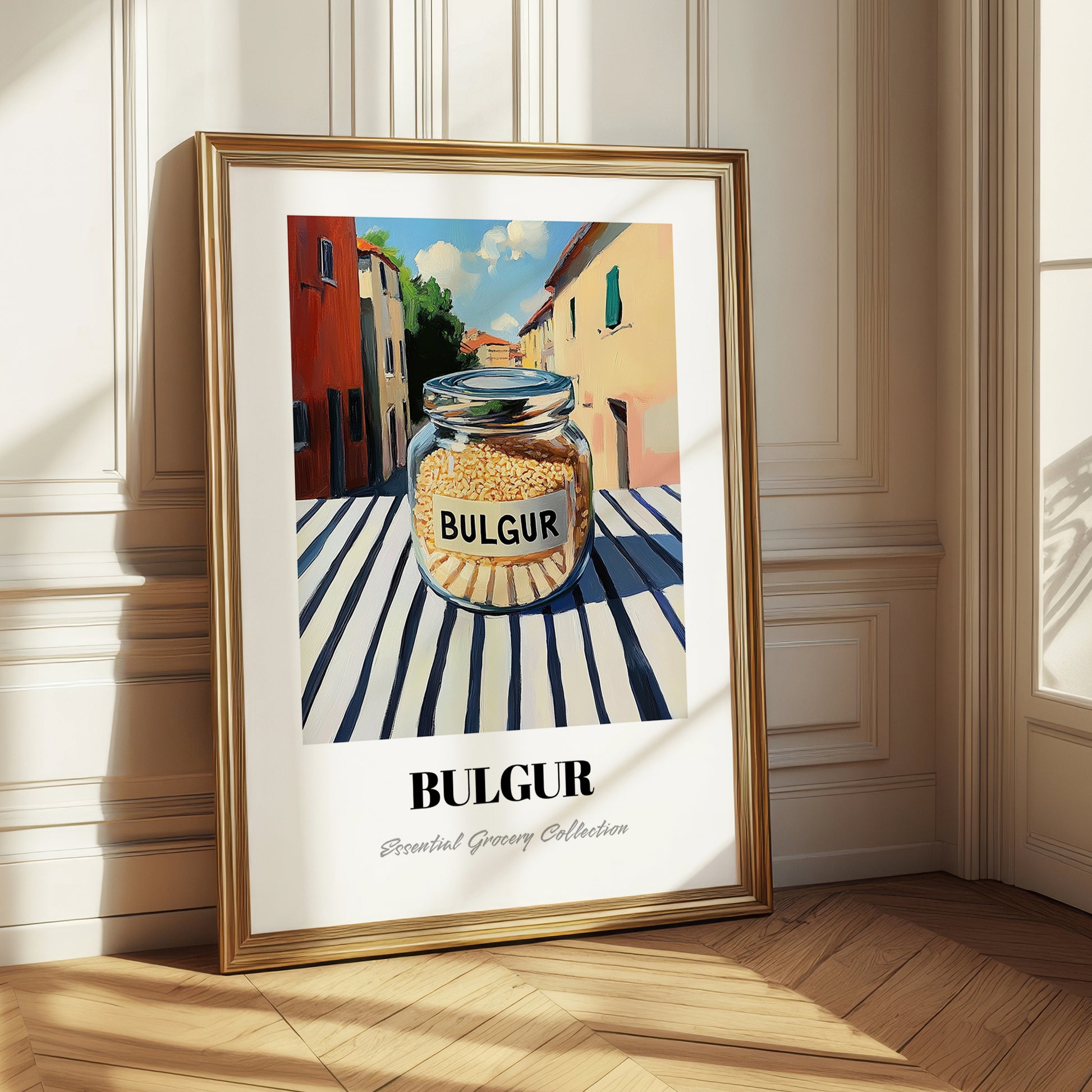 Bulgur – Italian Outdoor Café Scene, Dry Goods Illustration
