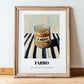 Farro – on Striped Tablecloth, Pantry Wall Decor, in wooden frame leaning on the floor