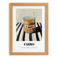 Farro – on Striped Tablecloth, Pantry Wall Decor, set in oak frame