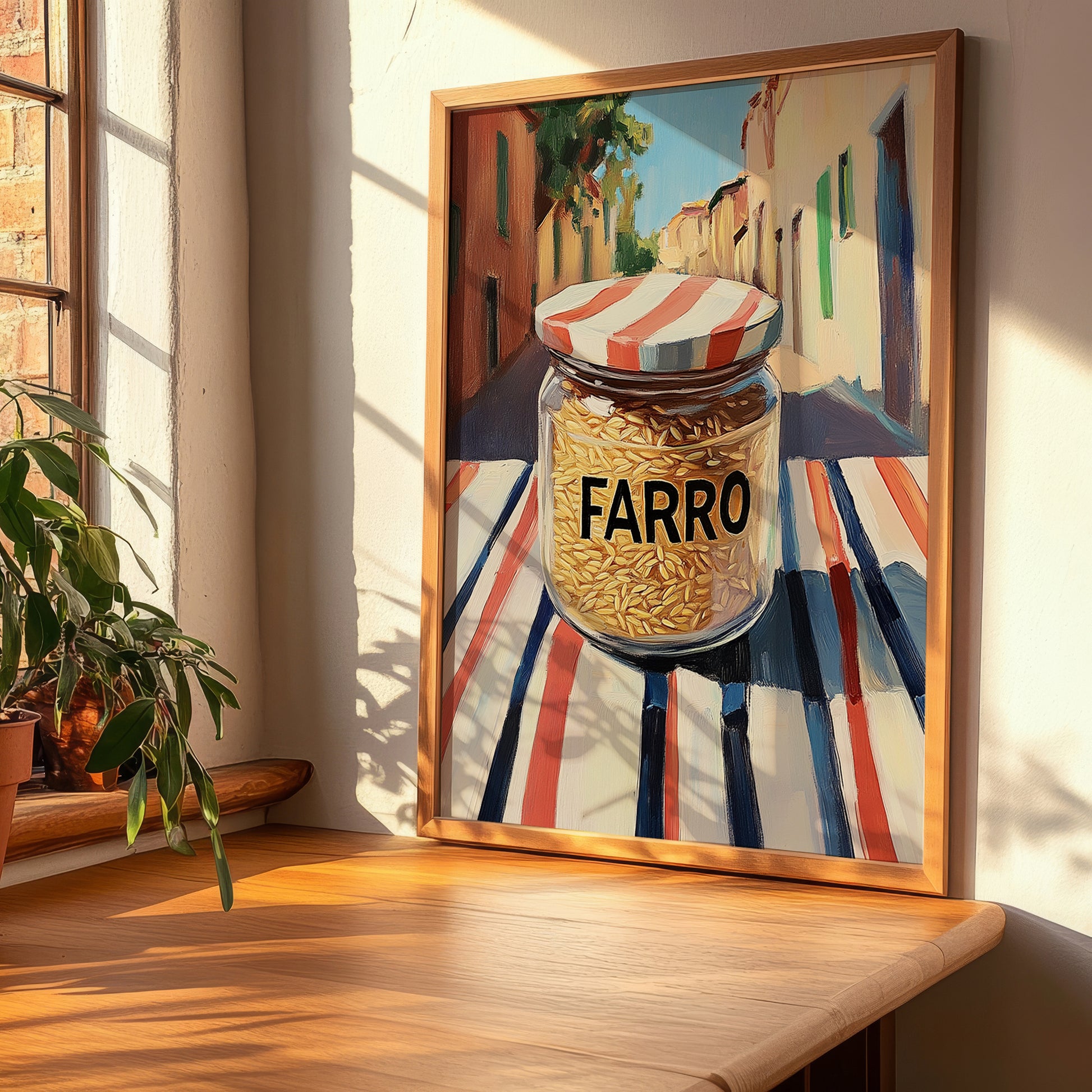 Farro – Italian Café on the Corner, Grocery Illustration, clean layout with no caption