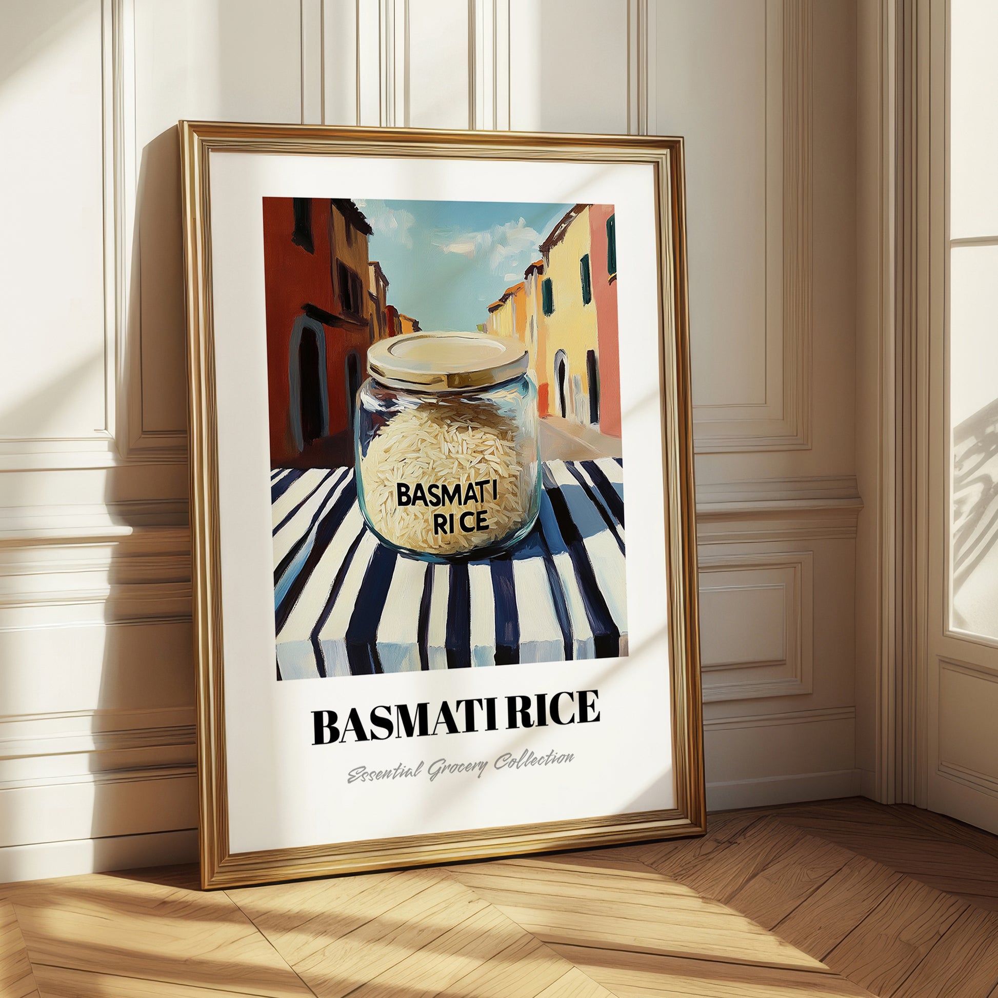 Basmati Rice – Italian Street Café Scene, Pantry Wall Decor