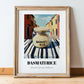 Basmati Rice – Italian Street Café Scene, Pantry Wall Decor, in wooden frame leaning on the floor