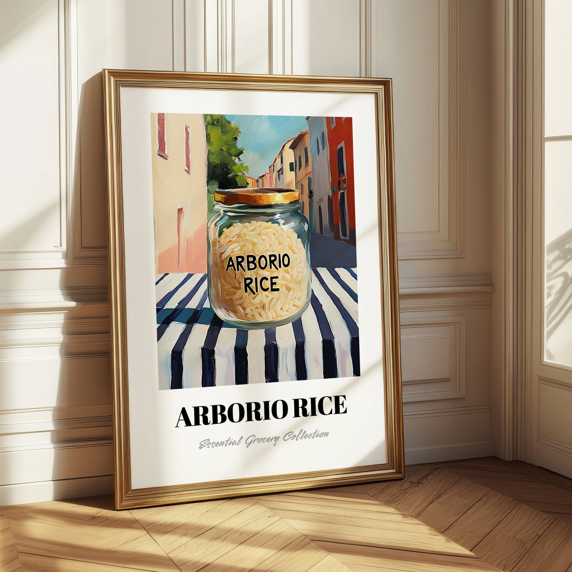 Arborio Rice – Italian Outdoor Café Scene, Kitchen Storage Poster