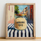 Arborio Rice – Italian Outdoor Café Scene, Kitchen Storage Poster, no-text version framed in wood