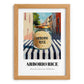 Arborio Rice – Italian Outdoor Café Scene, Kitchen Storage Poster, set in oak frame