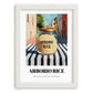 Arborio Rice – Italian Outdoor Café Scene, Kitchen Storage Poster, placed in minimal white frame