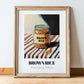 Brown Rice – on Striped Tablecloth, Larder Wall Decor, in wooden frame leaning on the floor