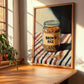 Brown Rice – on Striped Tablecloth, Larder Wall Decor, clean layout with no caption