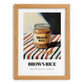 Brown Rice – on Striped Tablecloth, Larder Wall Decor, set in oak frame