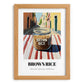 Brown Rice – Italian Urban Café Scene, Kitchen Storage Illustration, set in oak frame