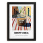 Brown Rice – Italian Urban Café Scene, Kitchen Storage Illustration, in sleek black frame
