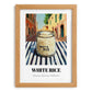 White Rice – Italian Street Café Scene, Shelf Stock Painting, set in oak frame