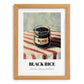 Black Rice – on Striped Tablecloth, Pantry Painting, set in oak frame
